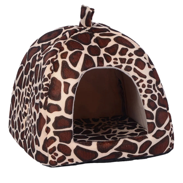 Strawberry Pet Cushion Basket – Soft Tent Bed for Small Dogs & Cats