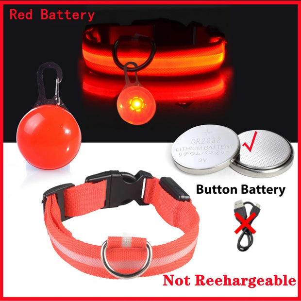 USB Glowing LED Pet Collar – Detachable Light for Night Safety
