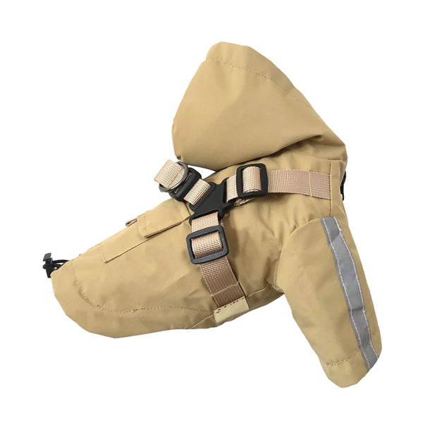 Waterproof Dog Raincoat – Hooded with Leash Ring & Reflective Strips