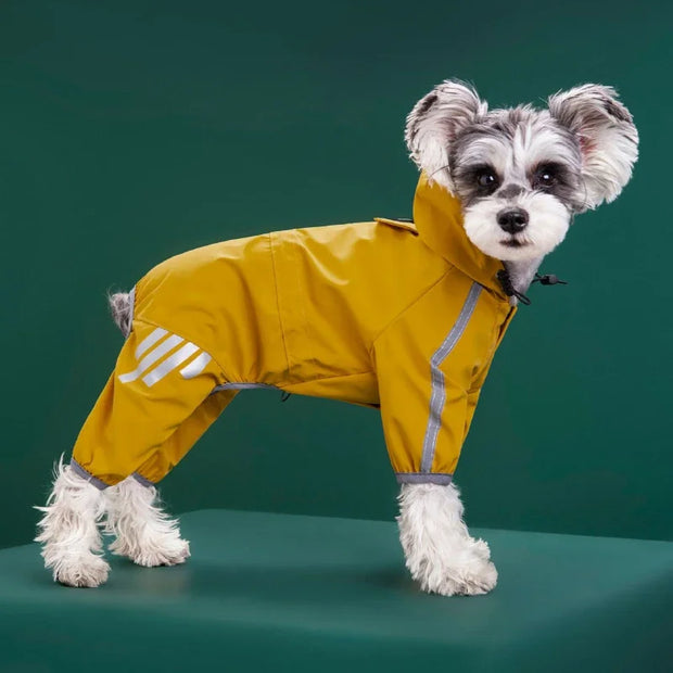 Waterproof Dog Raincoat – PU Hooded Jacket for Small & Medium Pets