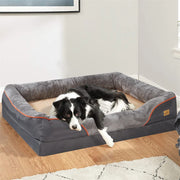 Jumbo Orthopedic Dog Sofa – Memory Foam with Bolster & Waterproof Cover