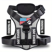 Reflective Service Dog Harness – Adjustable with 5 Patch Set