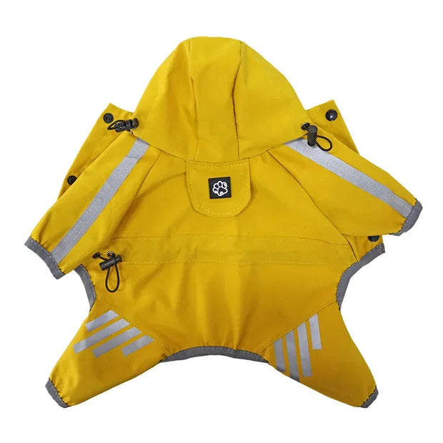 Waterproof Dog Raincoat – PU Hooded Jacket for Small & Medium Pets