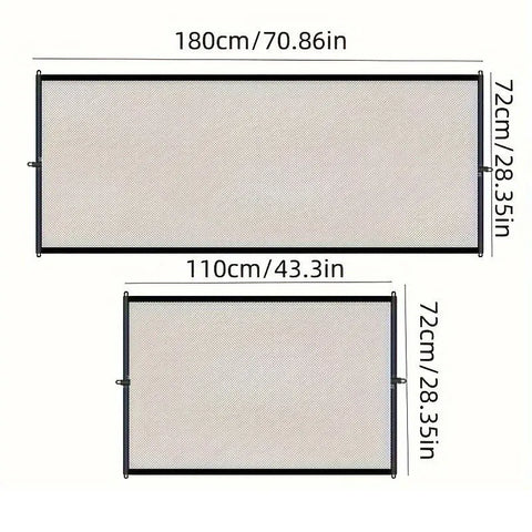 Foldable Pet Safety Gate – Breathable Mesh Barrier with Hooks