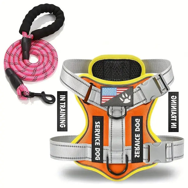 No-Pull Reflective Dog Harness & Leash Set – Escape-Proof Desig
