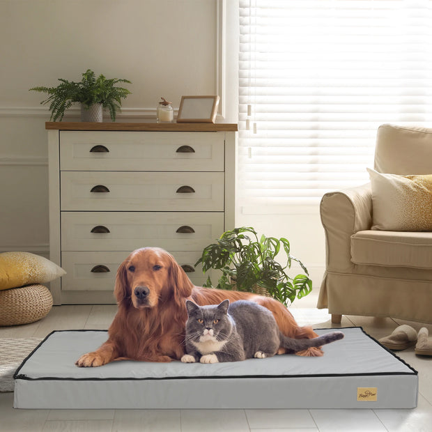 Orthopedic Calming Dog Bed – Gray, Multiple Sizes with Removable Cover
