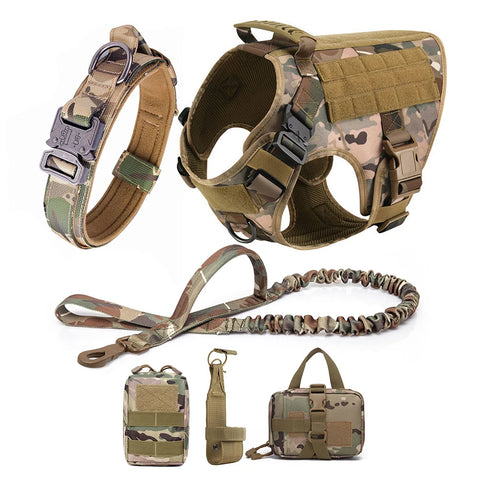 Adjustable Dog Harness with Molle Pouches – Ideal for German Shepherd & Malinois