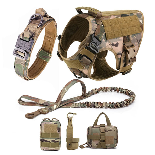 Adjustable Dog Harness with Molle Pouches – Ideal for German Shepherd & Malinois