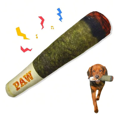 Plush Cigar Dog Toy – Squeaky & Teeth-Cleaning Fun for Small/Medium Dogs