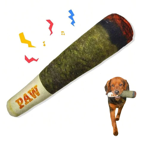 Plush Cigar Dog Toy – Squeaky & Teeth-Cleaning Fun for Small/Medium Dogs