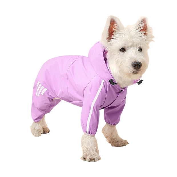 Waterproof Dog Raincoat – PU Hooded Jacket for Small & Medium Pets