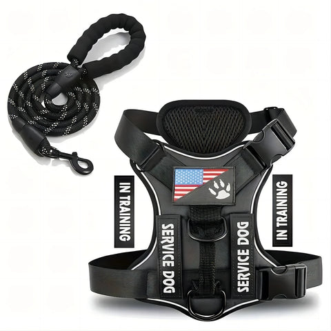 No-Pull Reflective Dog Harness & Leash Set – Escape-Proof Desig