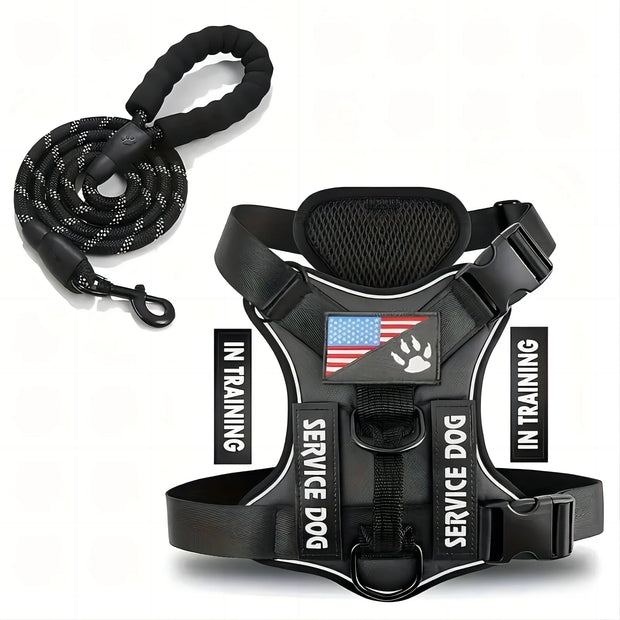No-Pull Reflective Dog Harness & Leash Set – Escape-Proof Desig