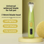 Waterproof Dog Paw Trimmer – LED Light & Display, Wide Blade