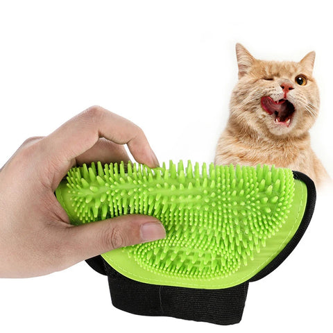 Pet Bath & Massage Glove – Deshedding Brush for Dogs & Cats
