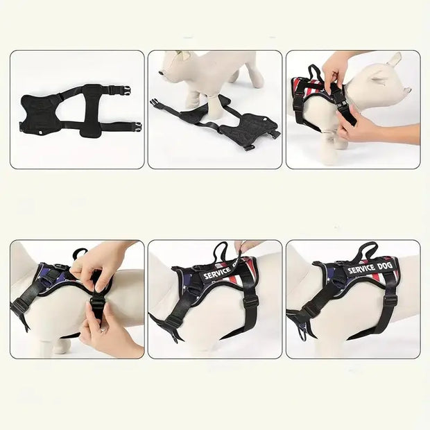 No-Pull Reflective Dog Harness & Leash Set – Escape-Proof Desig
