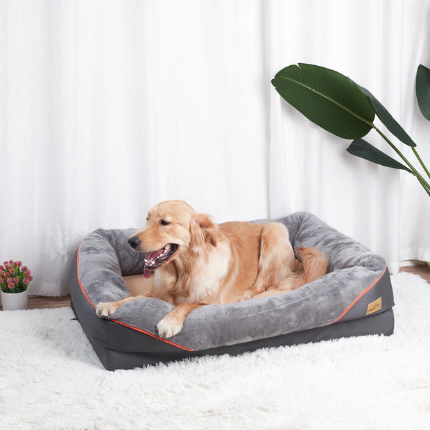 Large Dog Bed – Soft, Anti-Allergy Fleece with Washable Waterproof Cover