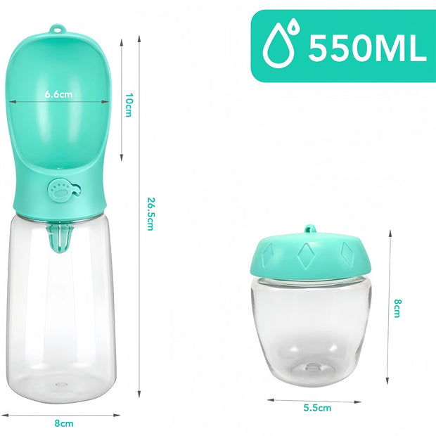 HydraSnack Travel Bottle – Food & Water Combo for Pets