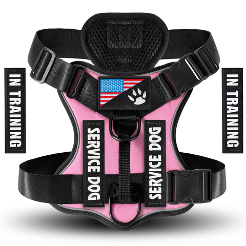 Reflective Service Dog Harness – Adjustable with 5 Patch Set