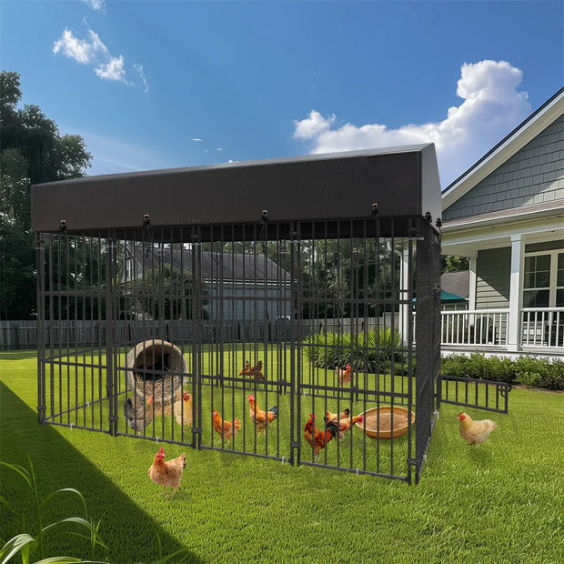 Heavy-Duty Dog Kennel/cage – Metal Playpen with Roof for Indoor/Outdoor Use