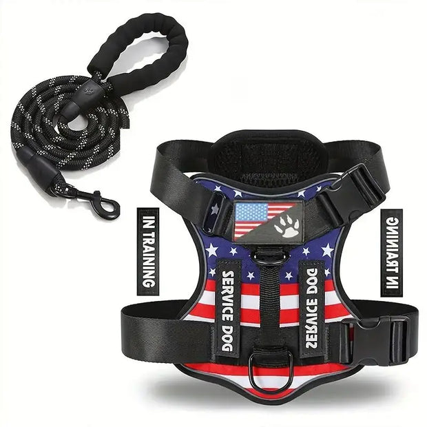 No-Pull Reflective Dog Harness & Leash Set – Escape-Proof Desig