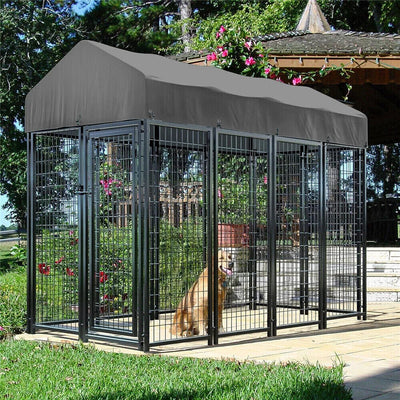 Heavy-Duty Dog Kennel/cage – Metal Playpen with Roof for Indoor/Outdoor Use