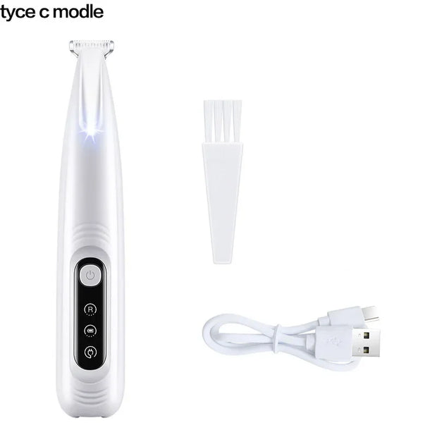 Waterproof Dog Paw Trimmer – LED Light & Display, Wide Blade