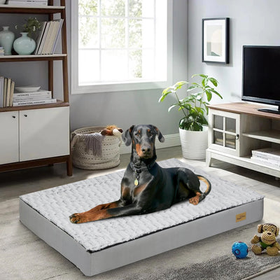 Orthopedic Calming Dog Bed – Gray, Multiple Sizes with Removable Cover