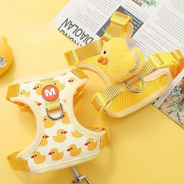 Cartoon Duck Pet Vest Set – Walk in Style!