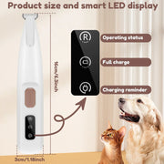 Waterproof Dog Paw Trimmer – LED Light & Display, Wide Blade