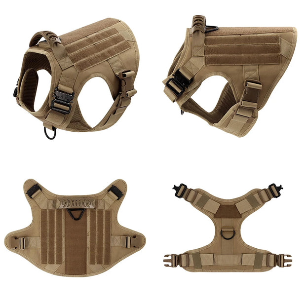 Adjustable Dog Harness with Molle Pouches – Ideal for German Shepherd & Malinois