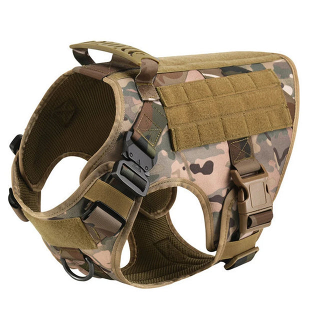 Adjustable Dog Harness with Molle Pouches – Ideal for German Shepherd & Malinois