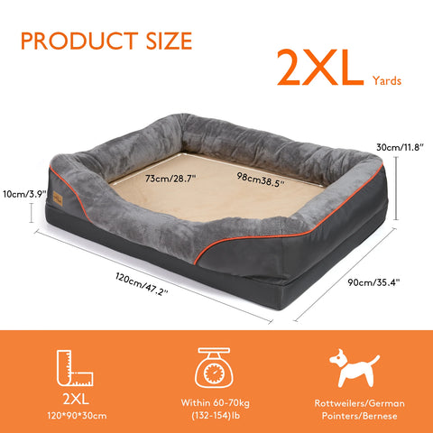 Large Dog Bed – Soft, Anti-Allergy Fleece with Washable Waterproof Cover