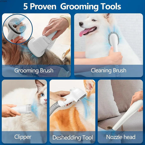 Pet Grooming Vacuum Kit – 2.3L Hair Collector & Brush