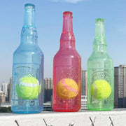 TPR Beer Bottle Chew Toy – With Tennis Ball & Squeaker for Dogs