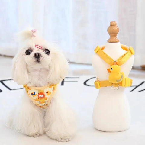 Cartoon Duck Pet Vest Set – Walk in Style!