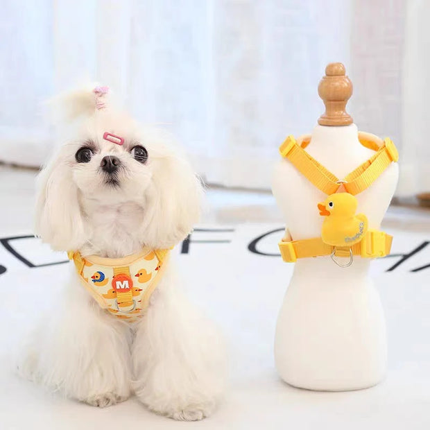 Cartoon Duck Pet Vest Set – Walk in Style!