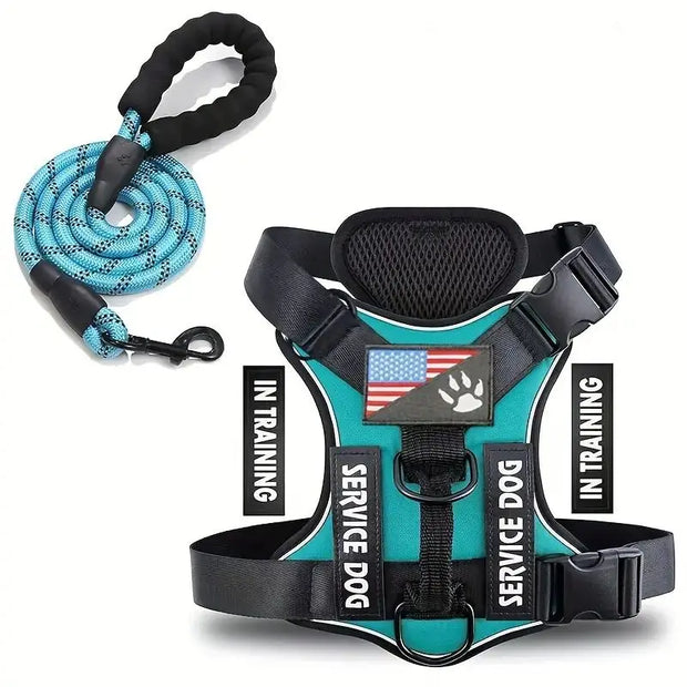 No-Pull Reflective Dog Harness & Leash Set – Escape-Proof Desig