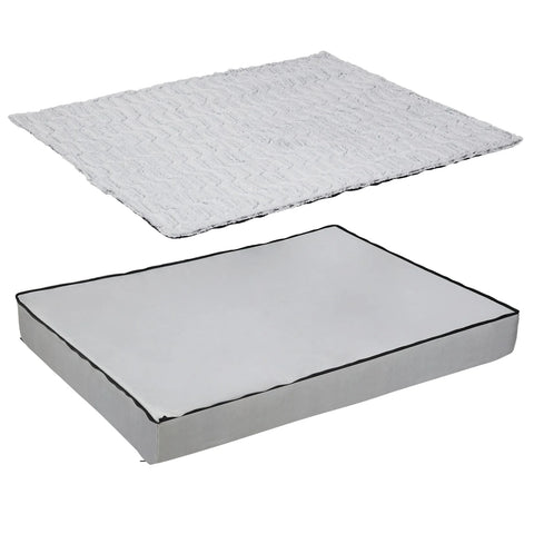 Orthopedic Calming Dog Bed – Gray, Multiple Sizes with Removable Cover