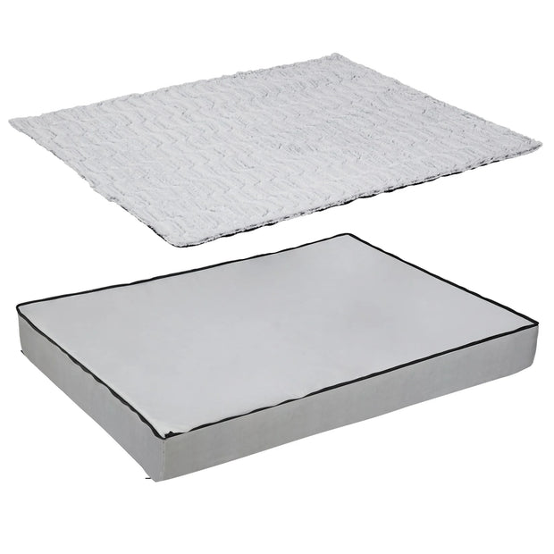 Orthopedic Calming Dog Bed – Gray, Multiple Sizes with Removable Cover