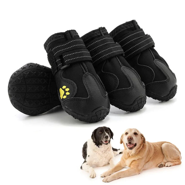 Waterproof Dog Boots – Anti-Slip & Reflective Paw Protectors (4pcs)