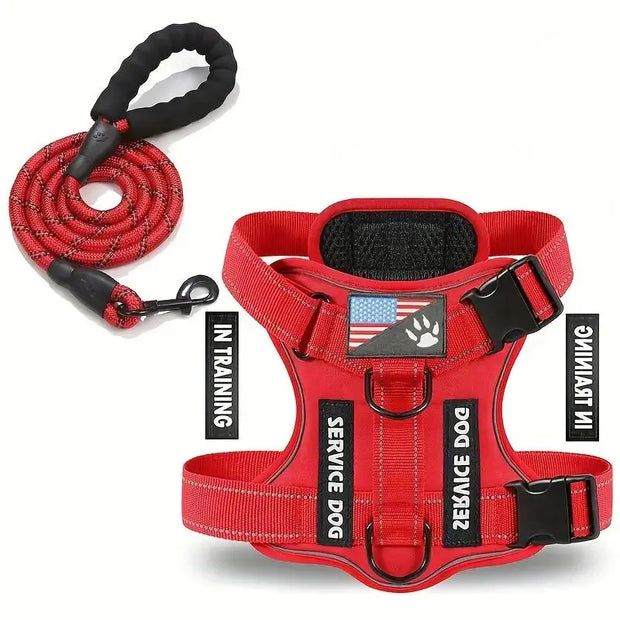 No-Pull Reflective Dog Harness & Leash Set – Escape-Proof Desig