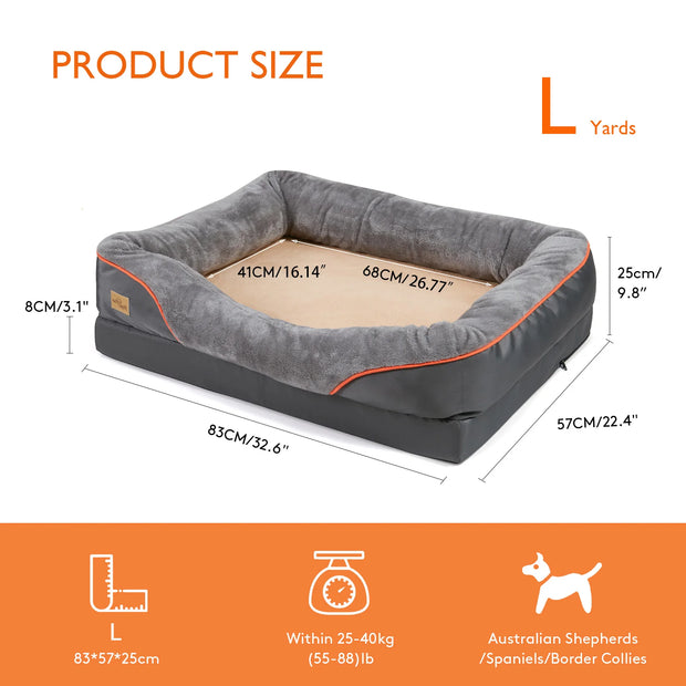 Large Dog Bed – Soft, Anti-Allergy Fleece with Washable Waterproof Cover